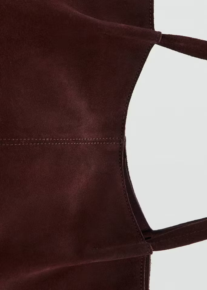 BOLSO SHOPPER PIEL SERRAJE BURDEOS