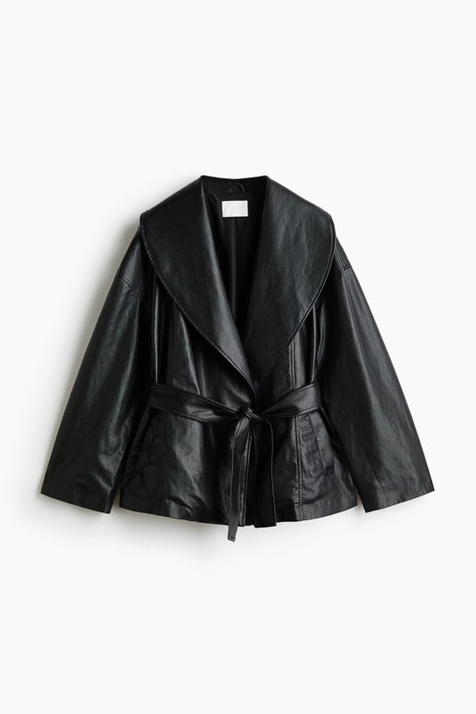 CHAQUETA REVESTIDA CON CUELLO ESMOQUIN