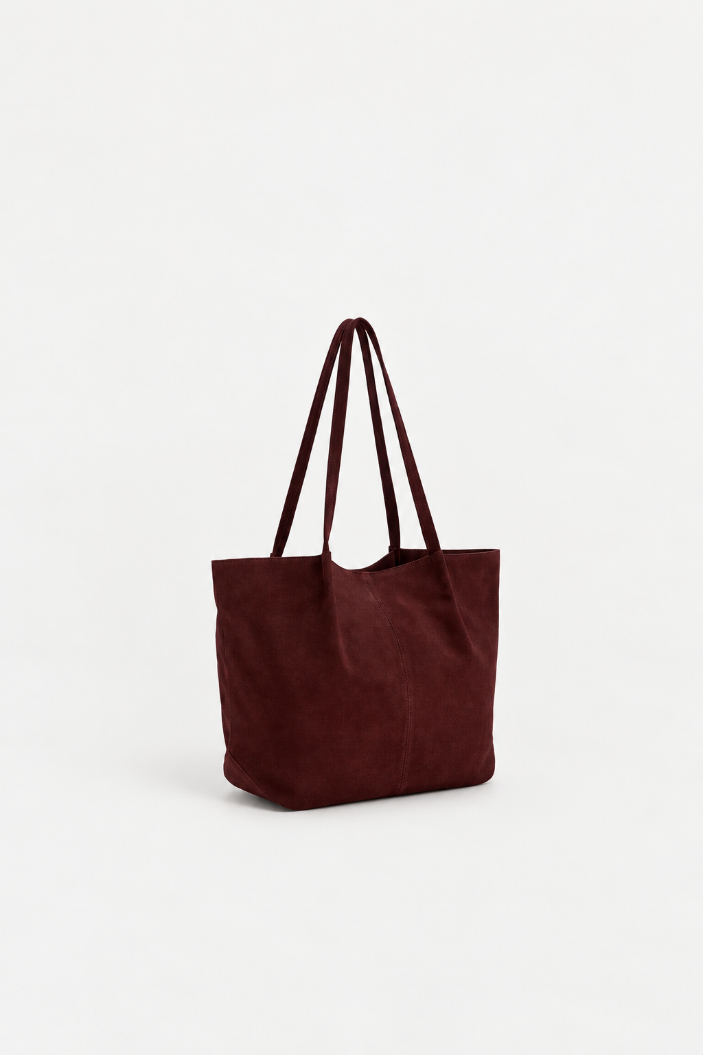 BOLSO SHOPPER PIEL SERRAJE BURDEOS